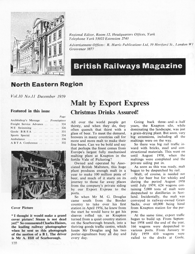 BR Staff Magazine (North Eastern) 1959 (page 320) (library shelf mark 1.0073)