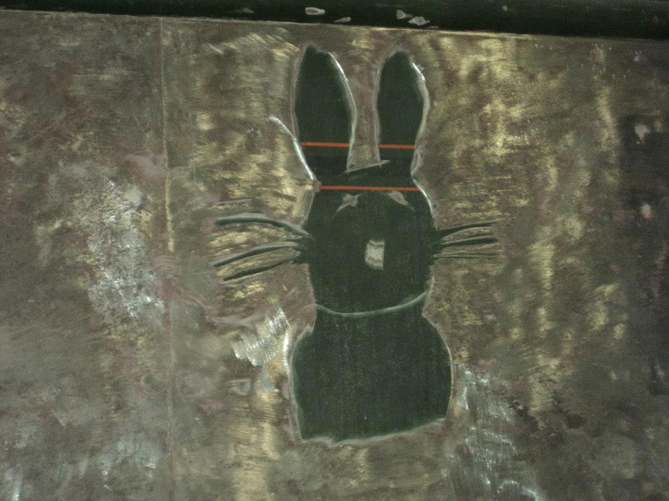 Rabbit drawing found under the paint on A4 Dominion Of Canada