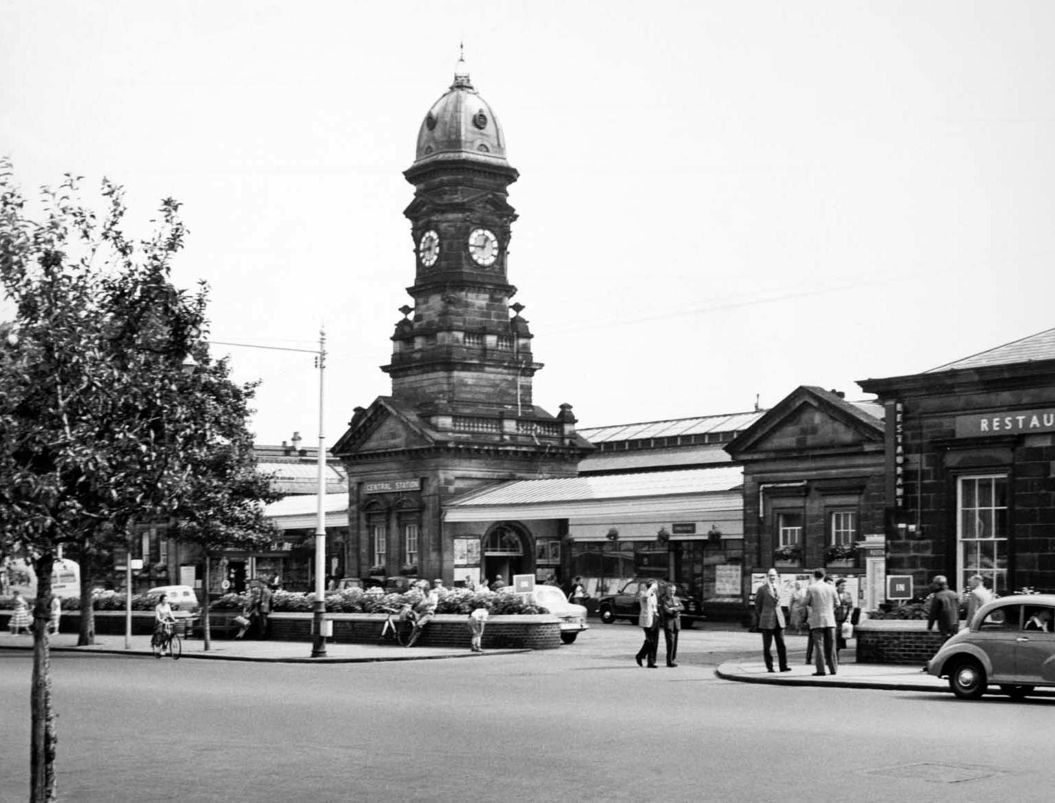 The outside of Scarborough station in 1958.