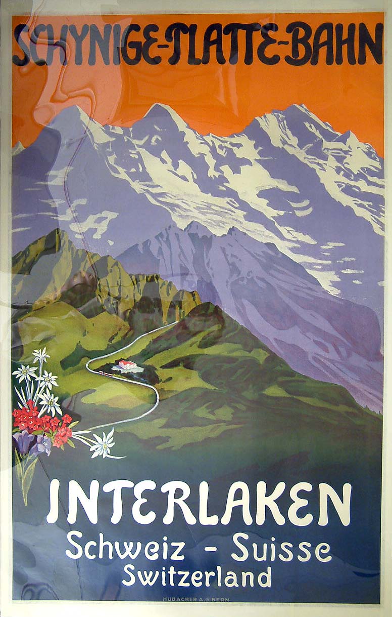 There are many posters within the museum's collection that promote travel on Swiss Railways.