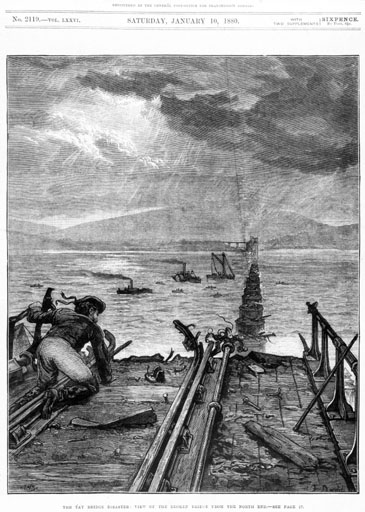Illustration taken from the Illustrated London News, (3 January 1880), entitled 'View of the Broken Bridge from the North End'. © Science Museum / SSPL.