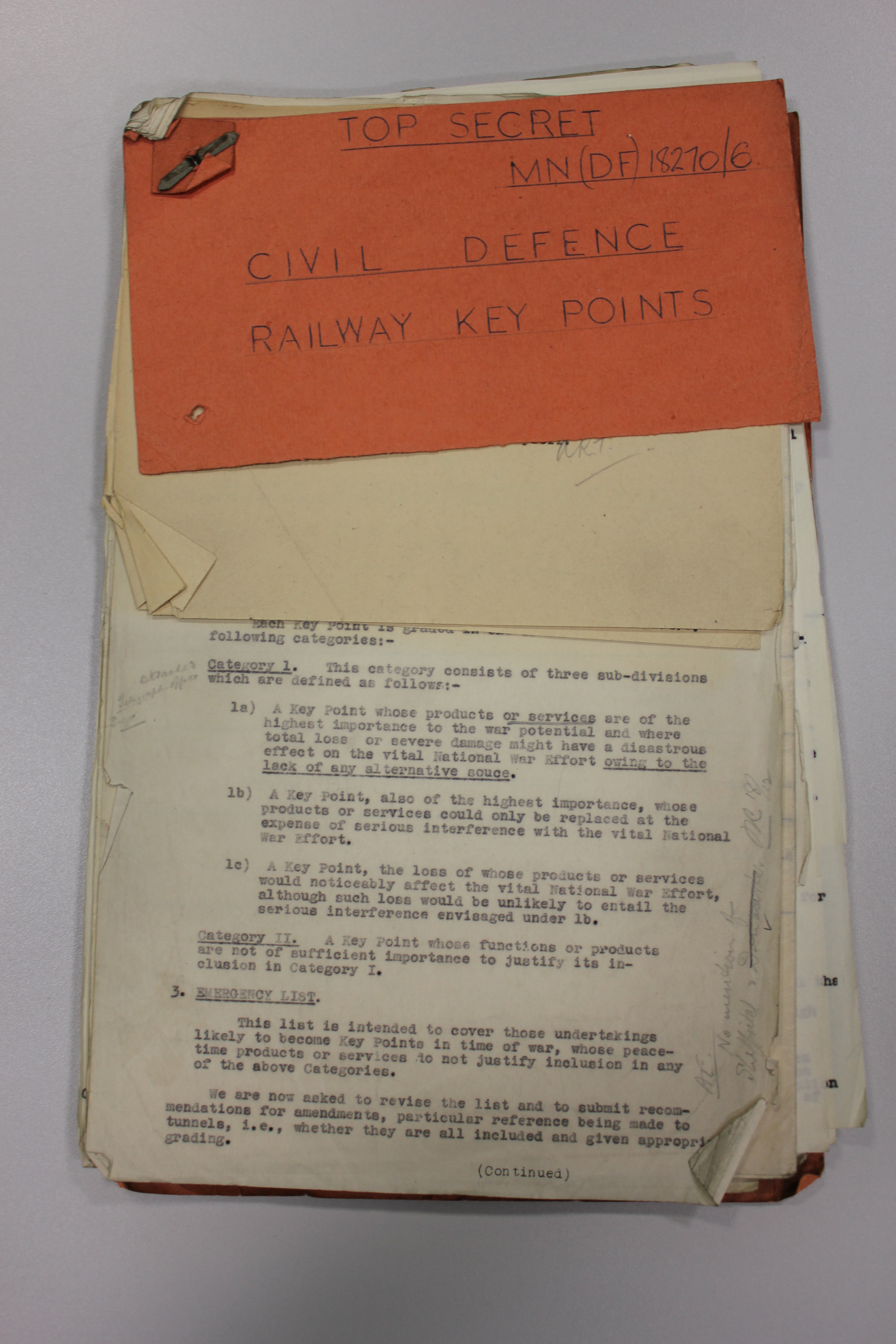 Top secret civil defence railway key points (1942 -1953)