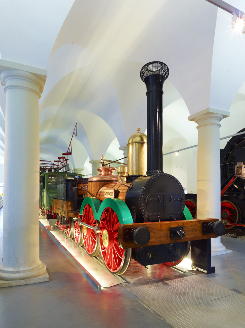 Replica of the locomotive Saxonia. Image courtesy of the Dresden Transport Museum. 