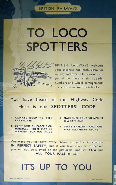 British Railways Trainspotting poster from 1953. NRM arhives object 1998 – 10828