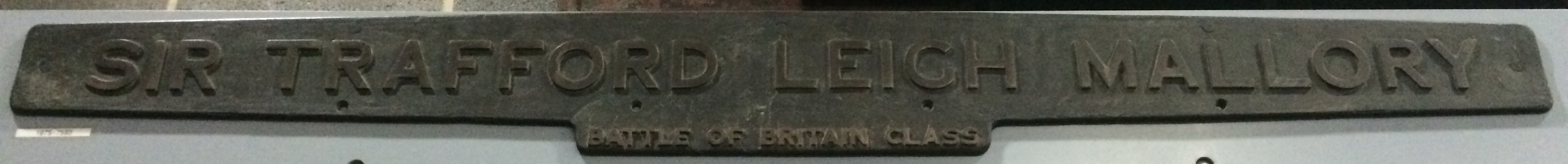 British Railways, "Sir Trafford Leigh Mallory", ex Battle of Britain Class nameplate (1975-7593)