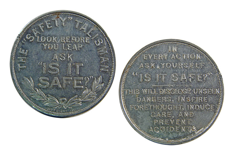Picture of a safety 'pocket token' from 1922
