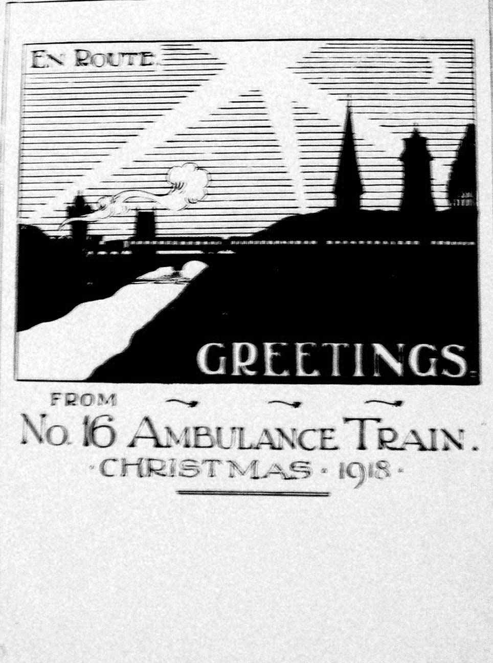 Christmas Card from number 16 continental ambulance train 