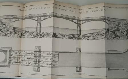 Plan and elevation of iron bridge at Haddlesey, 1849