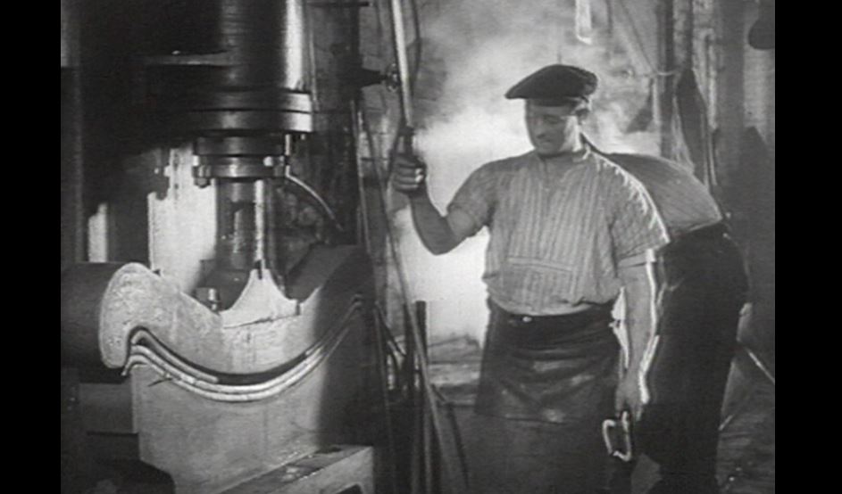 A still from the film Making Locomotives at Swindon Works