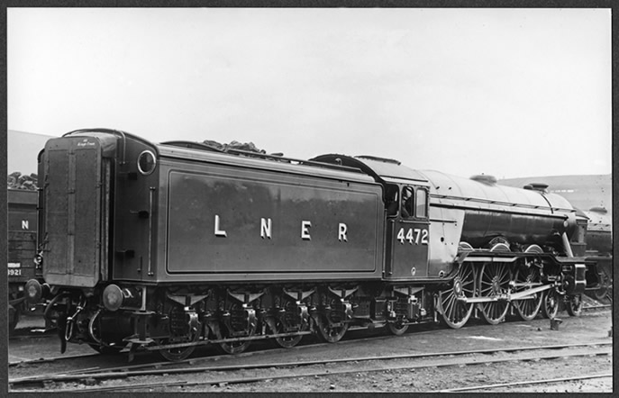 Flying Scotsman just after refurbishment in April 1928 at Doncaster Works (Image from National Railway Museum Collection)