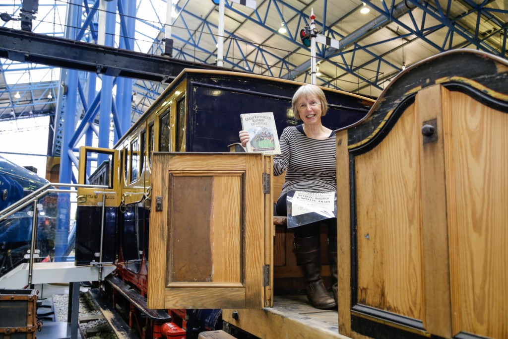 A promotional shot of me in the museum's Bodmin and Wadebridge open carriage