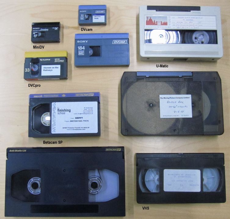 A selection of some of the different tape formats