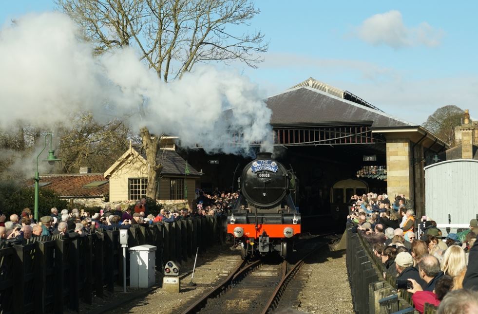 Leaving the shed at Pickering on 13 March 2016