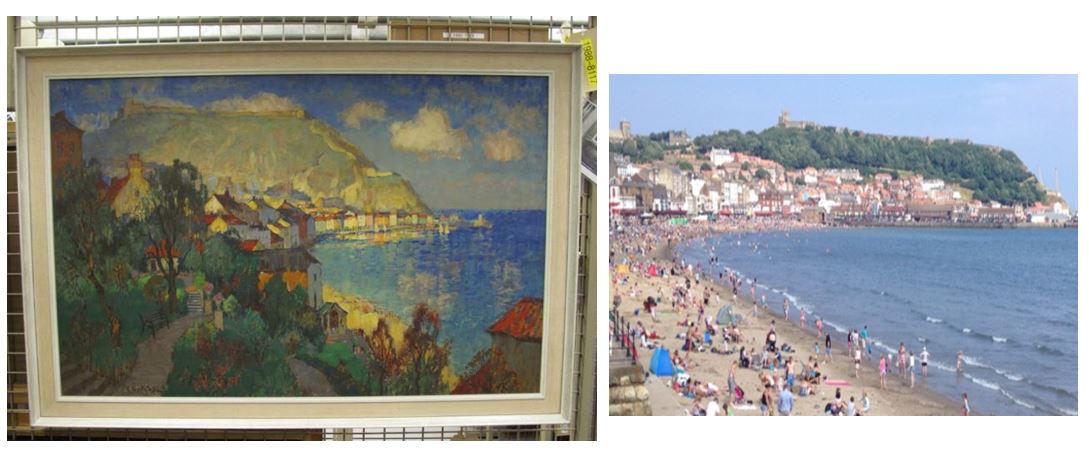 Scarborough looking decidedly exotic in Gorbatoff's depiction (left) 