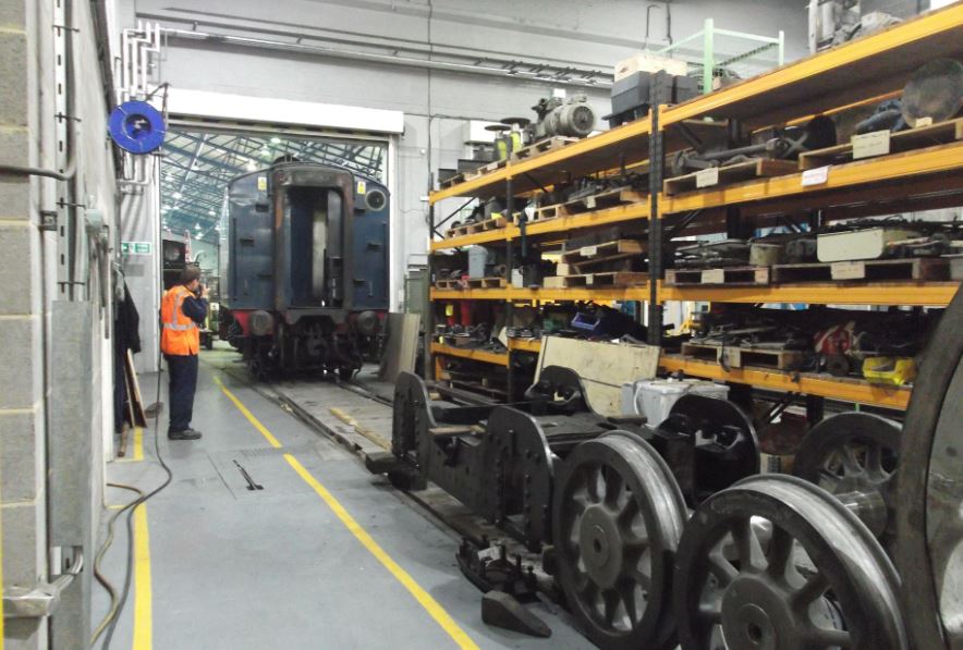 The tender was shunted this week and was left next to our bogie frames and wheelsets