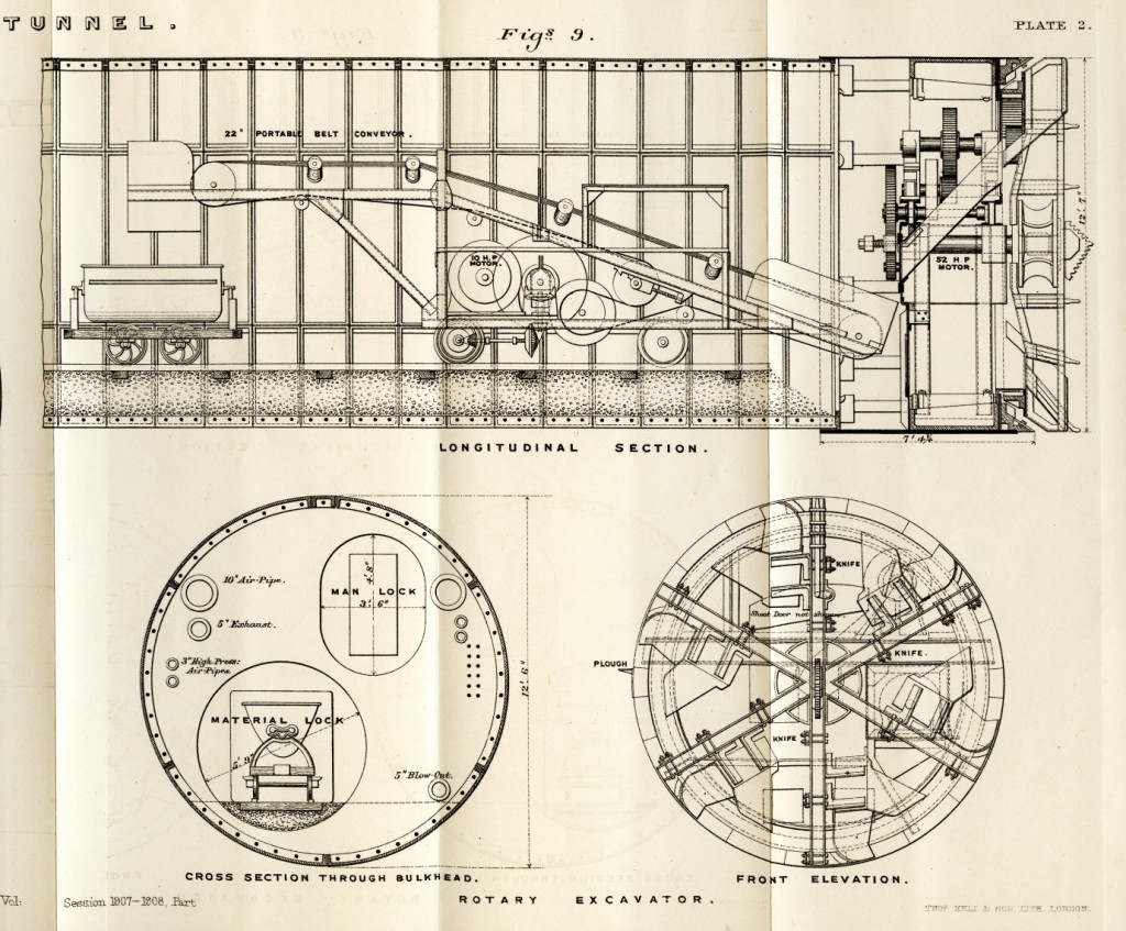 'Rotherhithe Tunnel' by E H Tabor, Preprint from Minutes of Proceedings of Institution of Civil Engineers, 21pp, 2 plates [Ref: P&R/9/14]