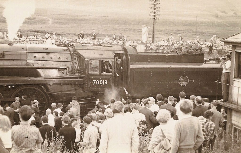 Oliver Cromwell at Ais Gill summit on 11 August 1968. Photo by Ray Brown.