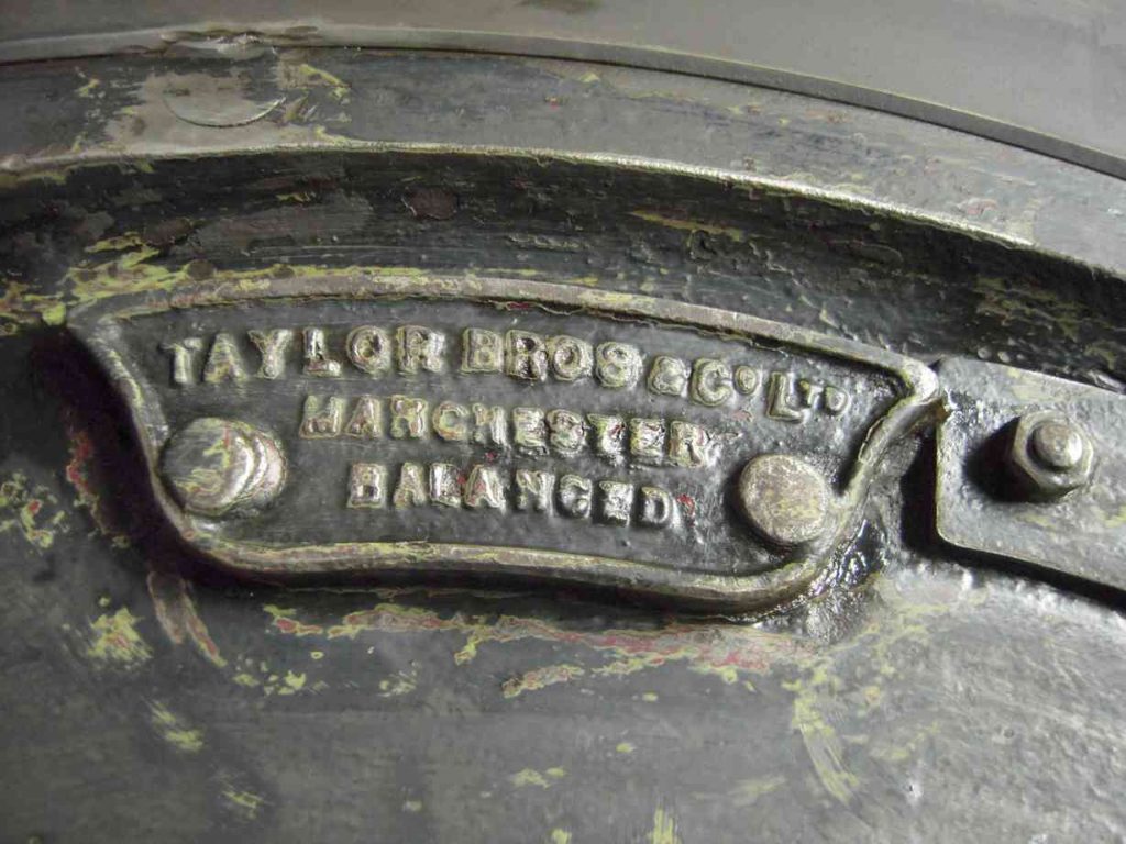 A plate riveted inside a tender wheelset