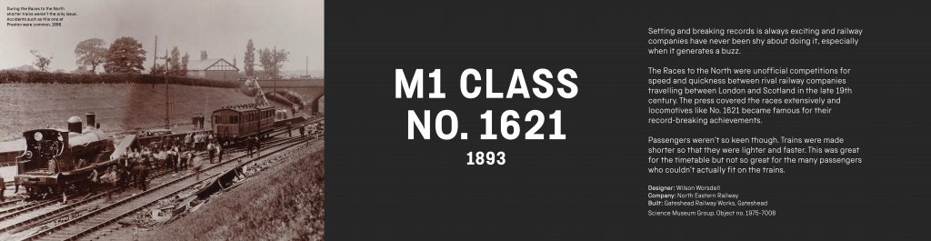 An interpretation panel on the M1 class No. 1621