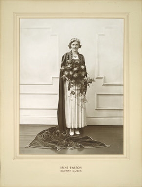 Sepia photograph of railway queen Irene Easton