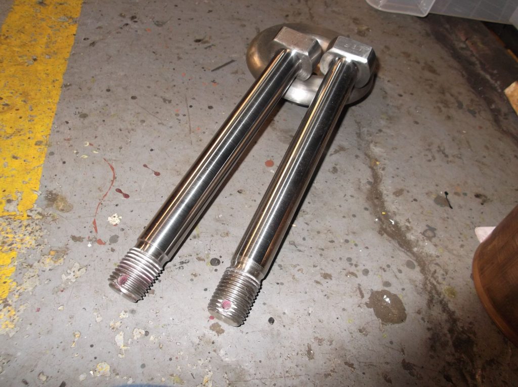 The leading crankpin bolts have been refurbished