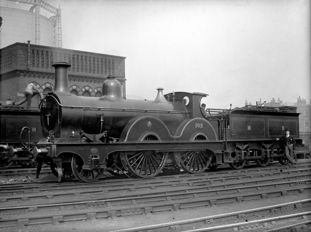 Midland Railway 2-4-0 steam locomotive number 102