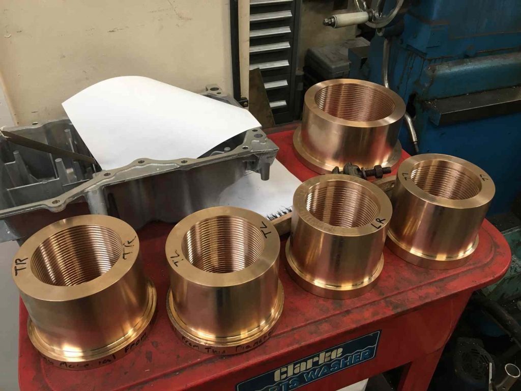 Our bronze side rod bushes in the process of manufacture