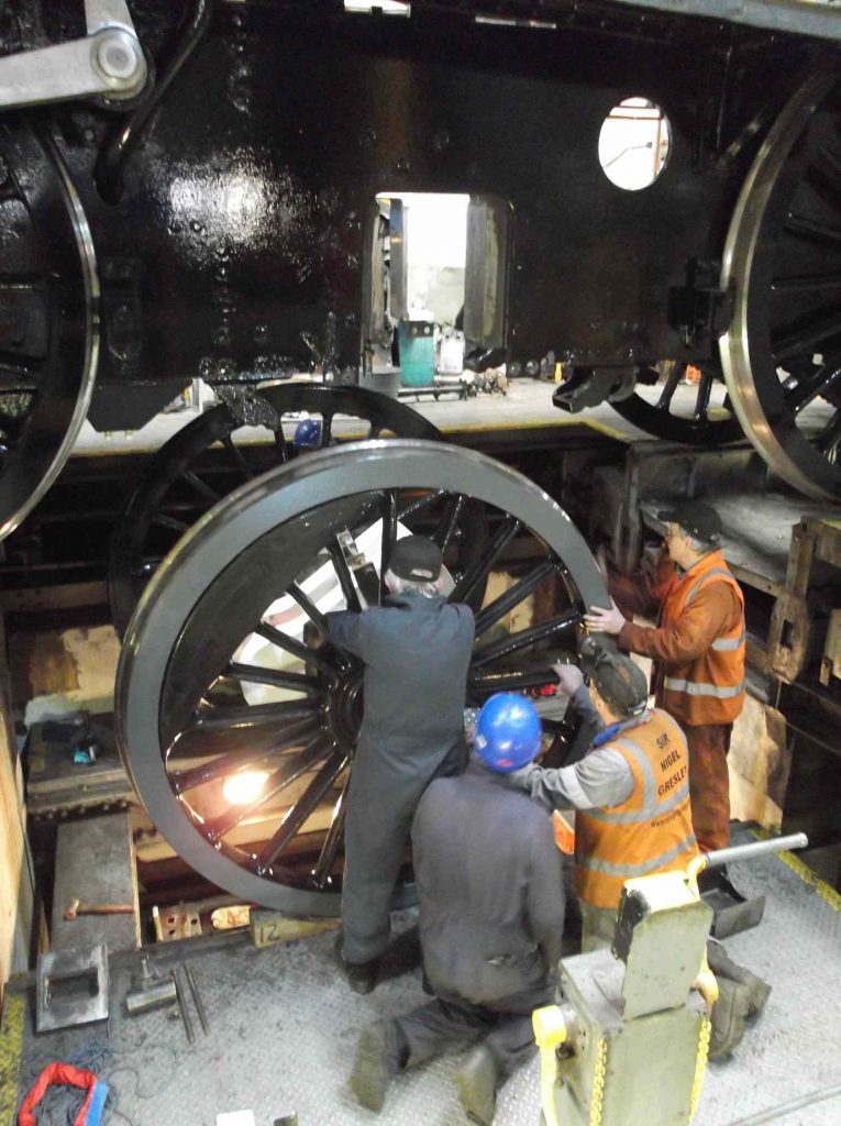 The driving wheels being raised in to the frames