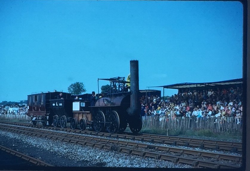 A slide of the Locomotion No.1 replica in 1975