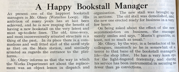‘A Happy Bookstall Manager’ Article