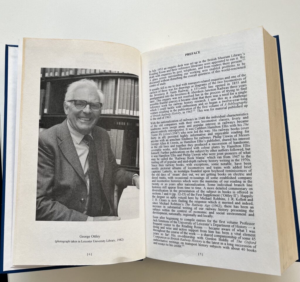 Book showing preface and photograph of George Ottley