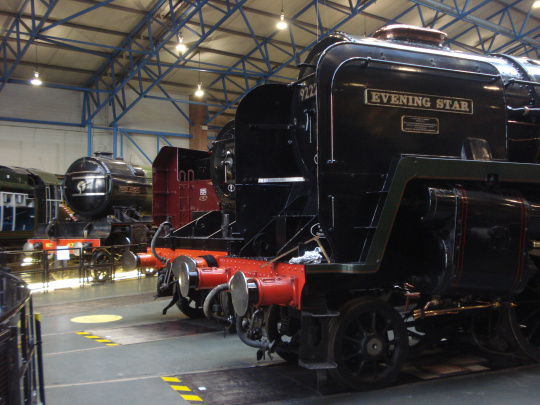 Evening Star gets a clean after being positioned around the turntable. Green Arrow in the background returned about three weeks previously.