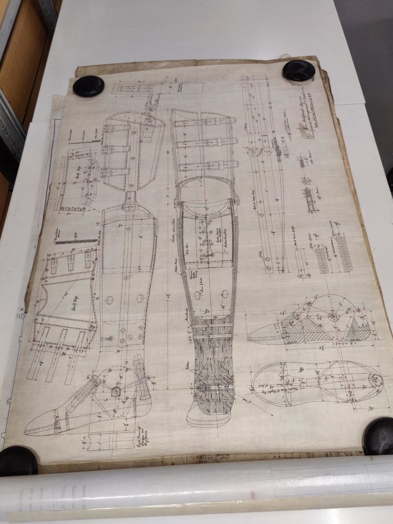 Artificial leg drawing
