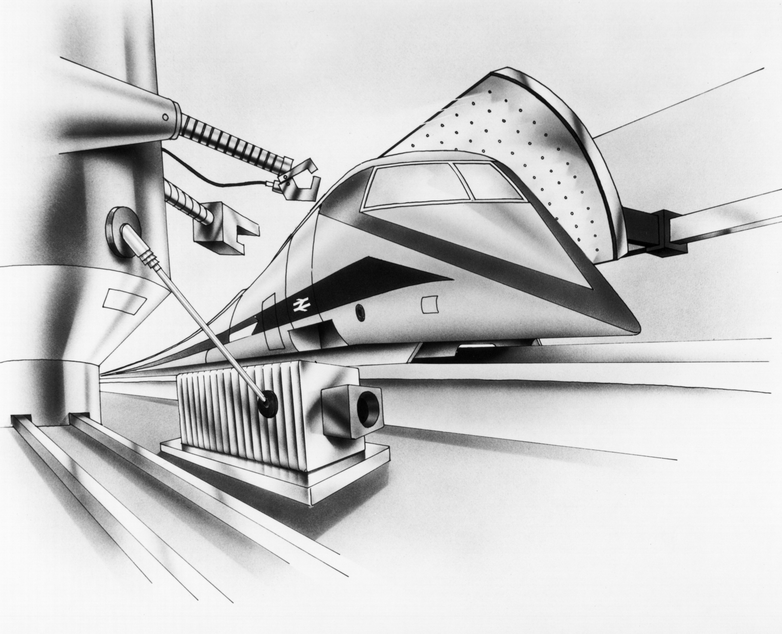 Concept drawing of experimental APT-like train. 