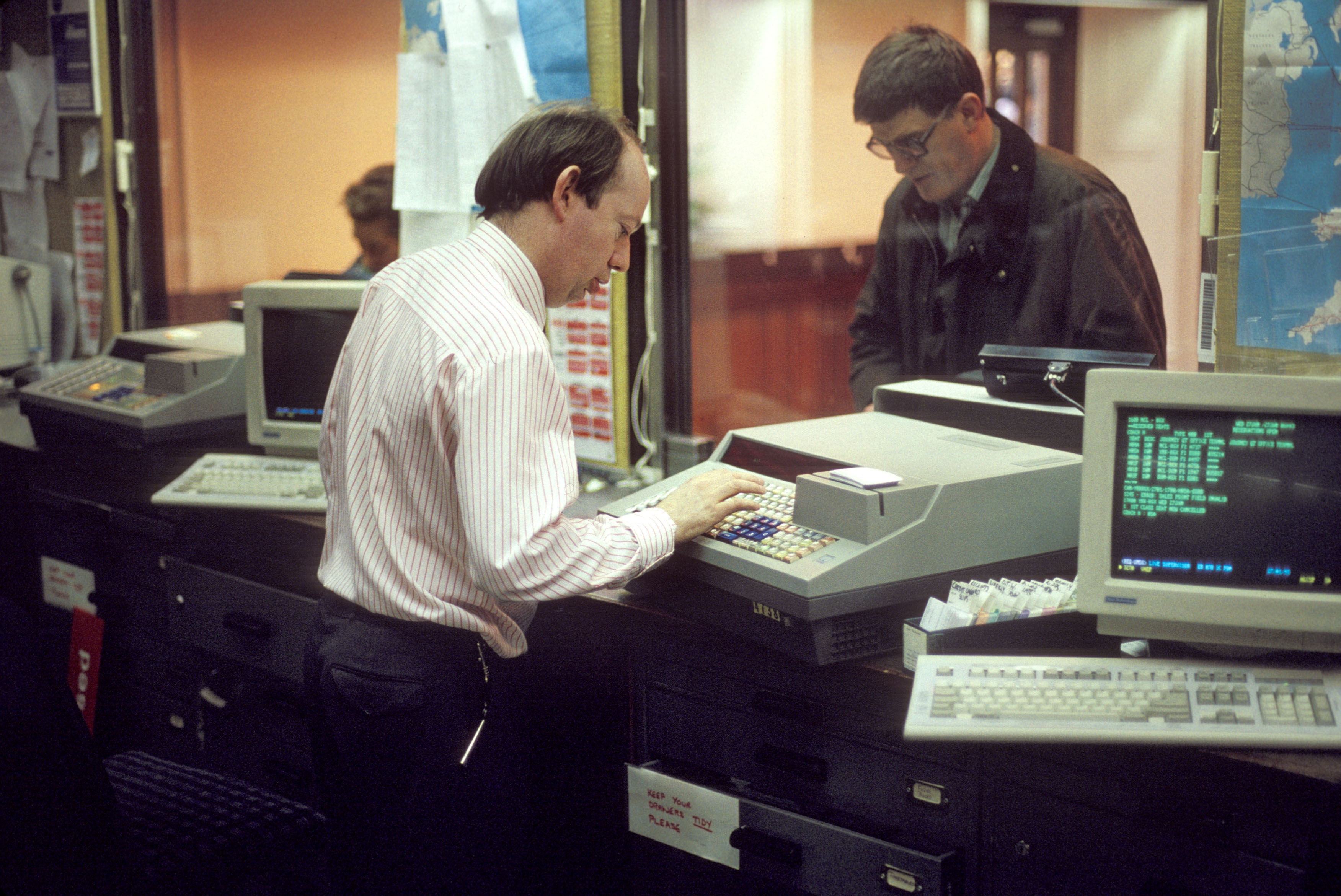 The ticket office at York station, 1993. The ticket office at York station, 1993.