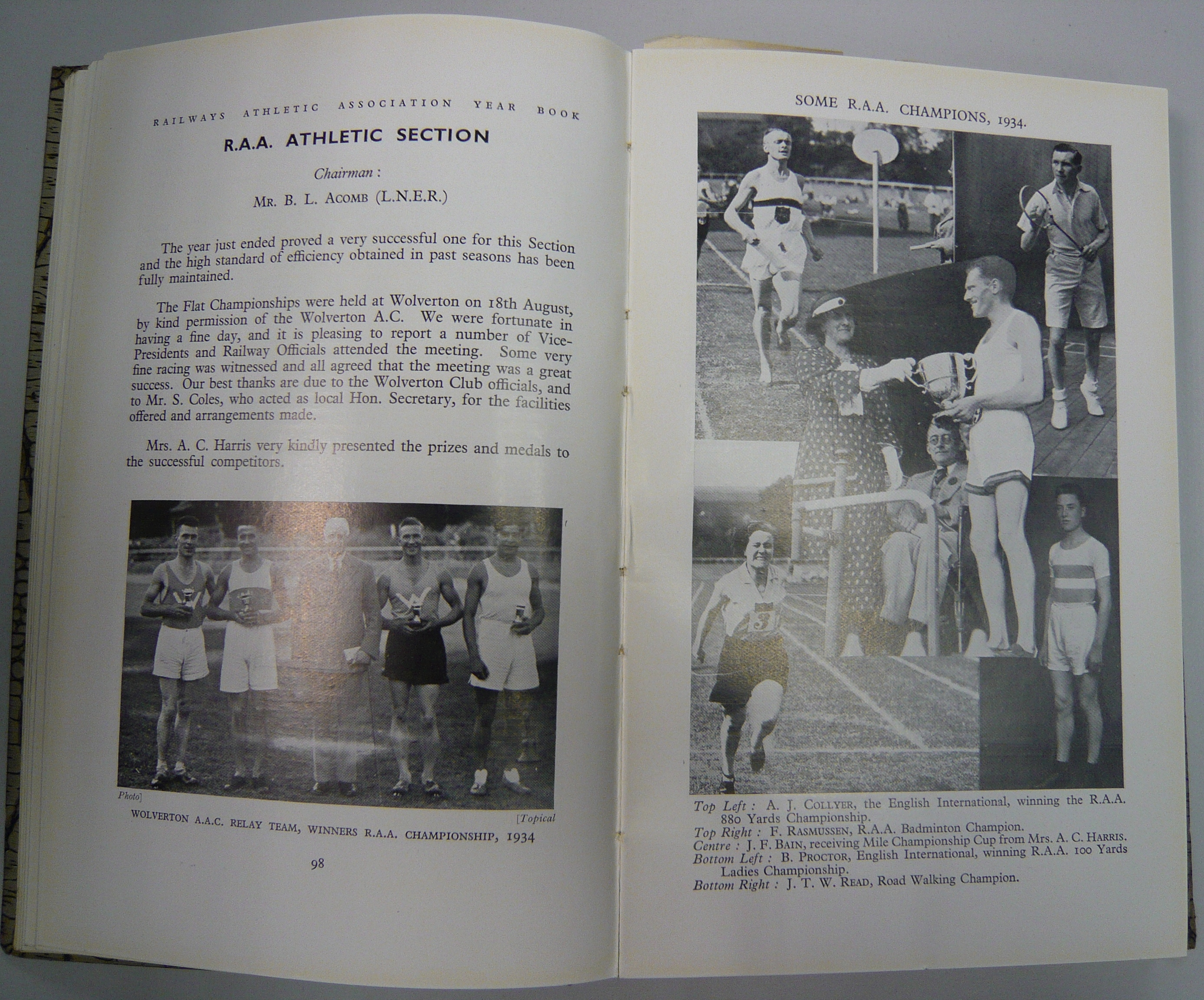 R.A.A. Athletic Section. Some notable winners