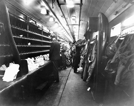 Postal workers sorting mail, c 1929. © National Railway Museum / SSPL