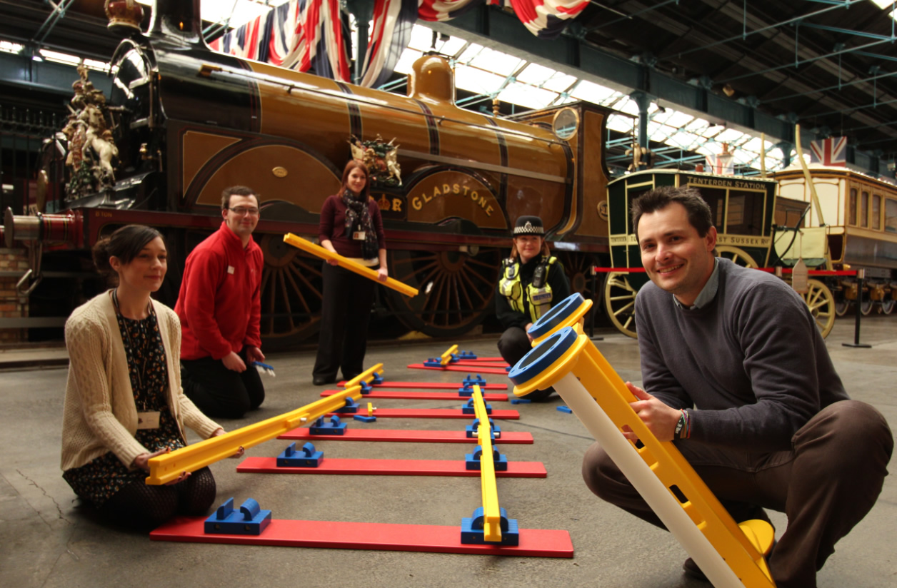 Museum staff and the British Transport Police test out the track before Feb half-term