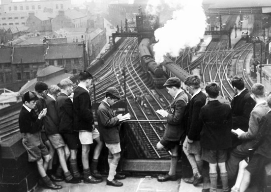 Trainspotters at Newcastle Station