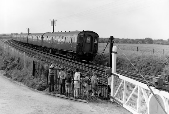 Trainspotters on the trackside