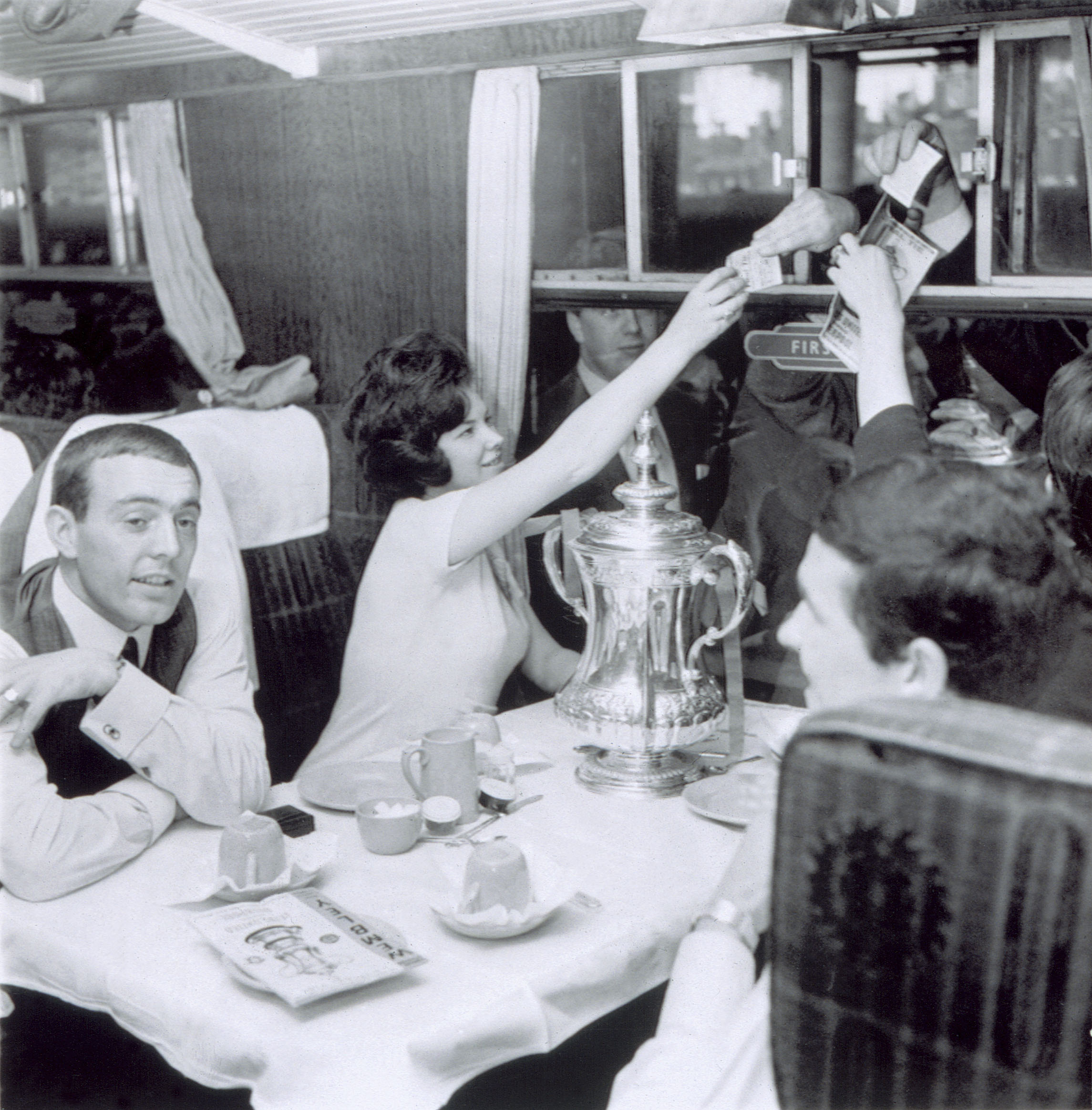 Now thats what you call a football special - FA cup victors Liverpool heading home. 