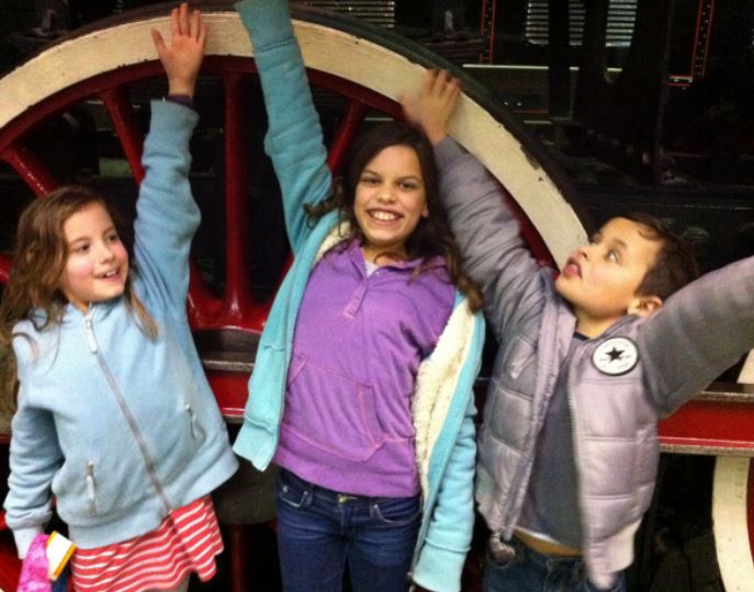 In front of the wheels of the Chinese Loco in Great Hall