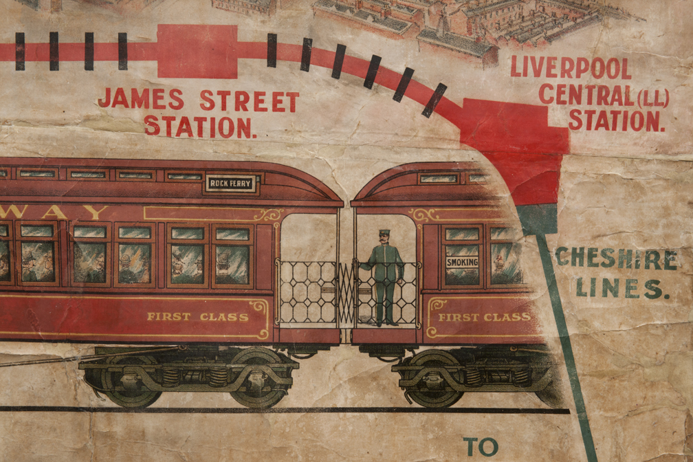 Detail, electric train. After conservation