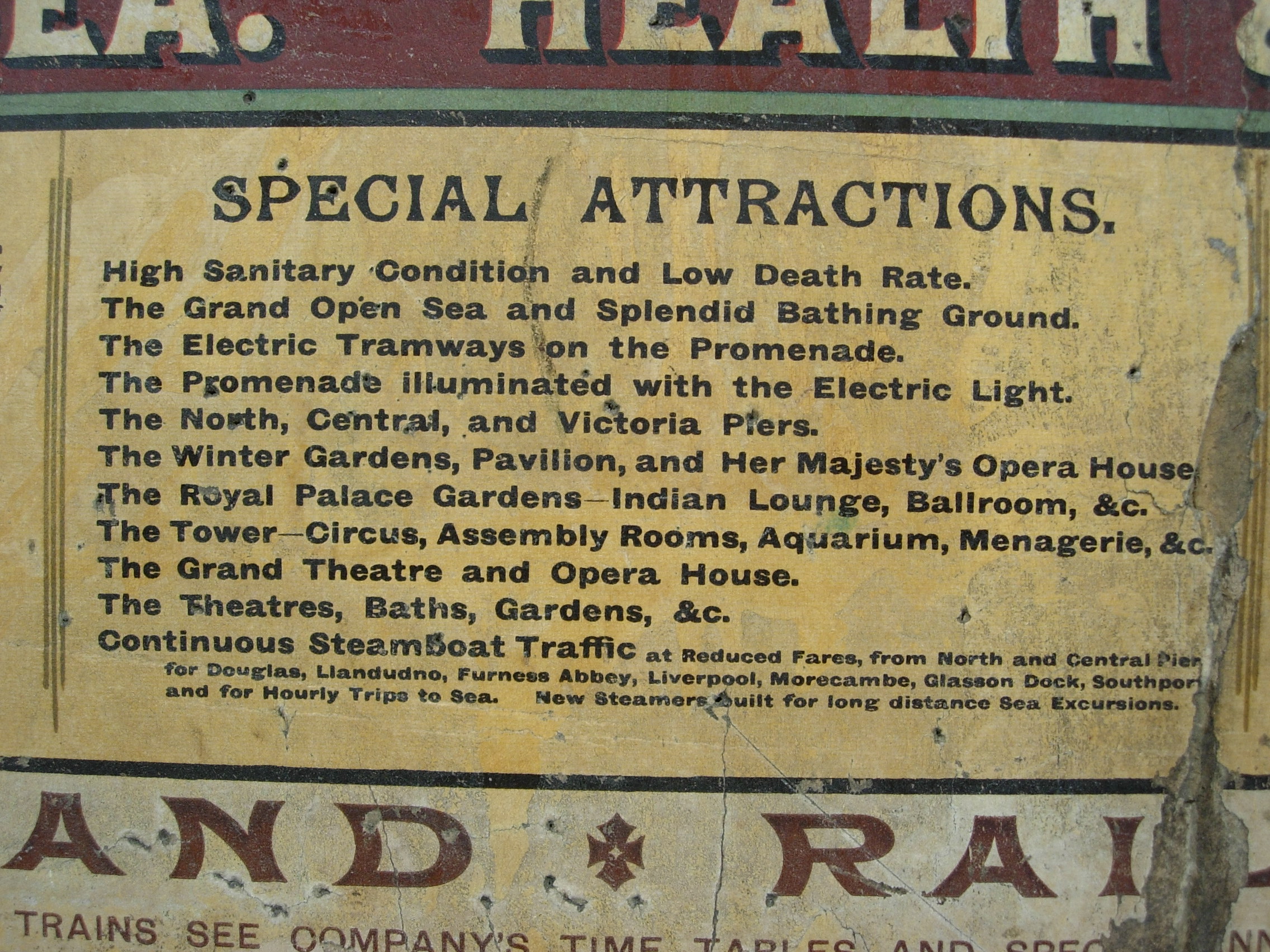 Detail, before conservation, Special Attractions