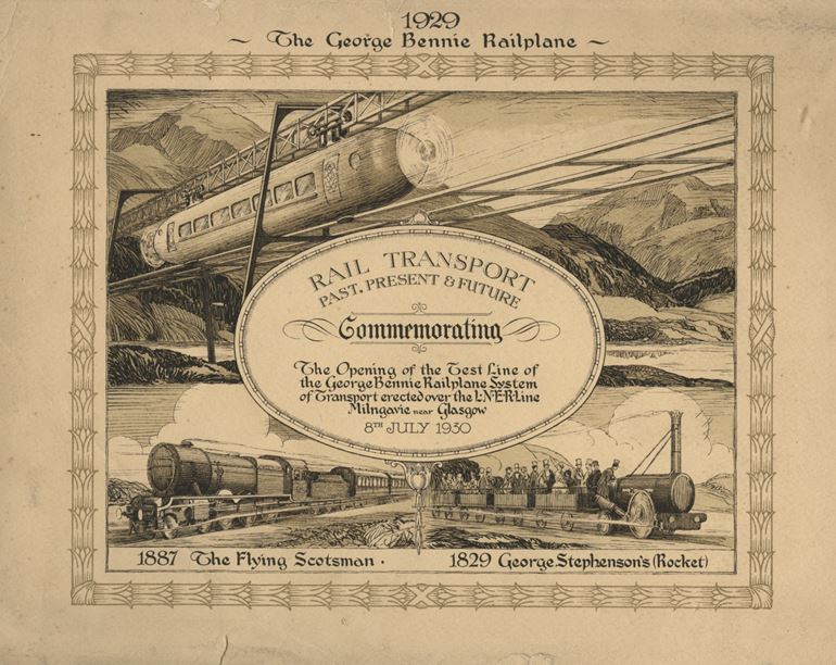 The George Bennie Railplane was presented as a part of the illustrious pantheon of railway engineering. NRM Ref: 2008-8922