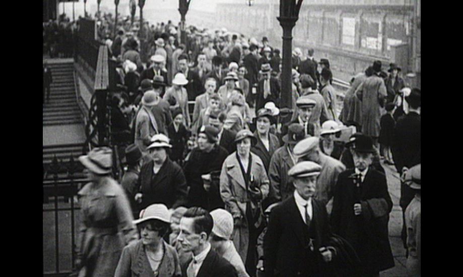 A depiction of Anytown (actually Rochdale) showing rails' role in everyday lives
