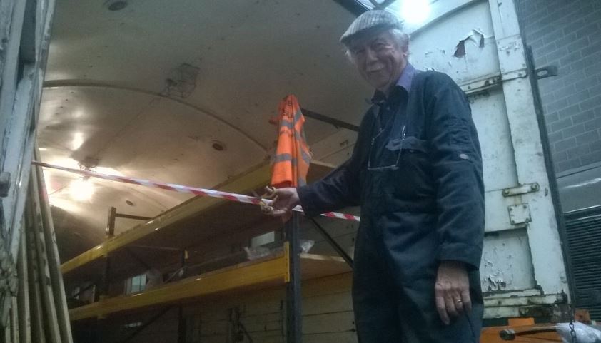 Bob Shearman the GUV project leader opens the Storage Facility