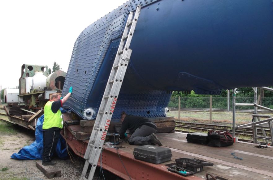 The NDT contractors during their examination of the boiler in the North Yard.