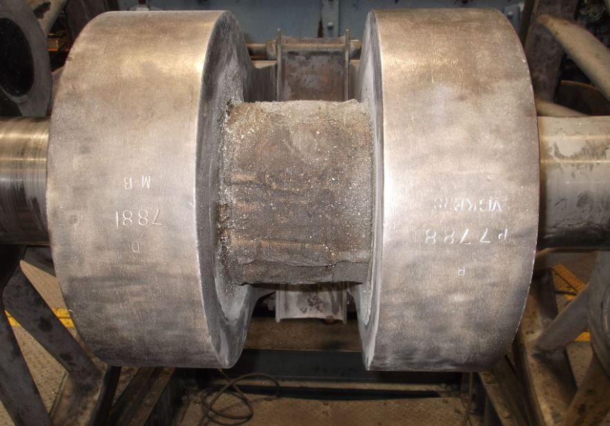 Some of the historical stamping on the inside big end crank webs. The crank pin is protected with tape which has now been removed so that the pin can be examined