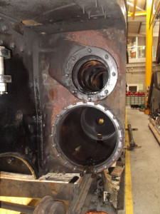 The left hand cylinder casting. The piston and valve have been removed.